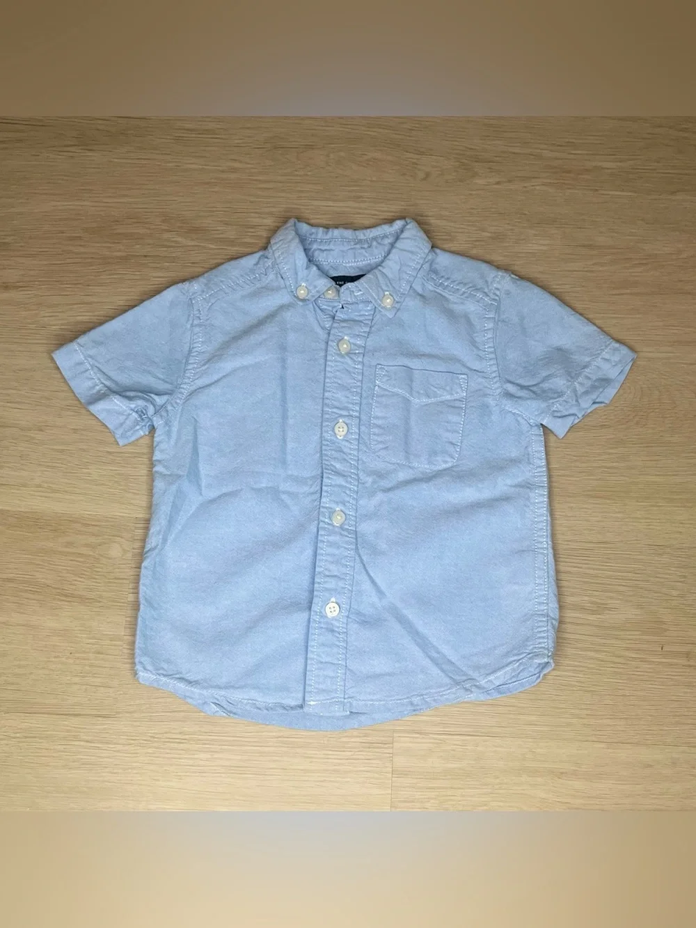 The Children's Place Baby Blue Short-Sleeve Button-Down Shirt